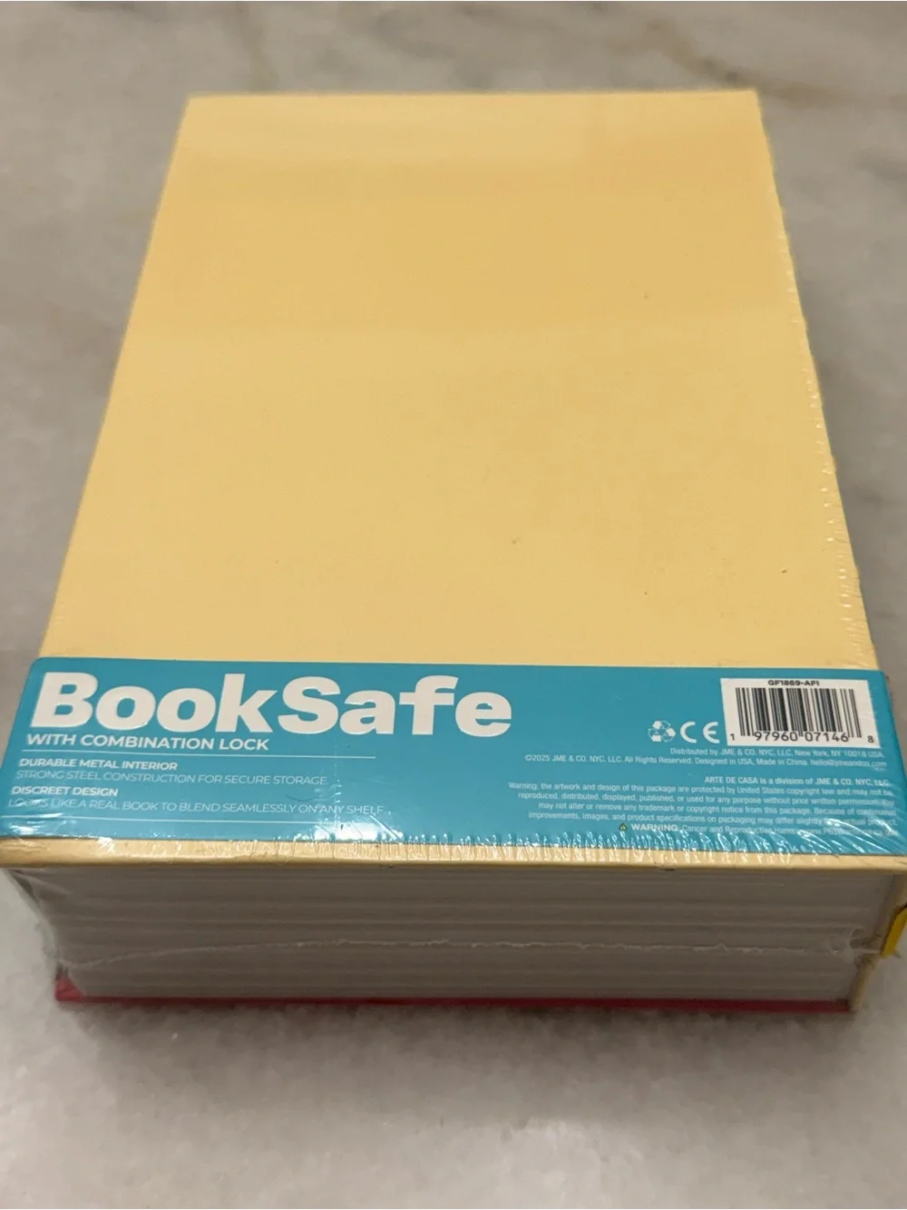 Amalfi BookSafe Hidden Storage Safe - Yellow/Blue Stash Box